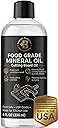 Mineral Oil for Wood Cutting Board - Food Grade Butcher Block Oil Conditioner, Cutting Board Oil for Bamboo, Teak, Wood Countertops, Knives, Utensils, Meat Grinder, Soapstone, Marble, 8 oz by Bambusi