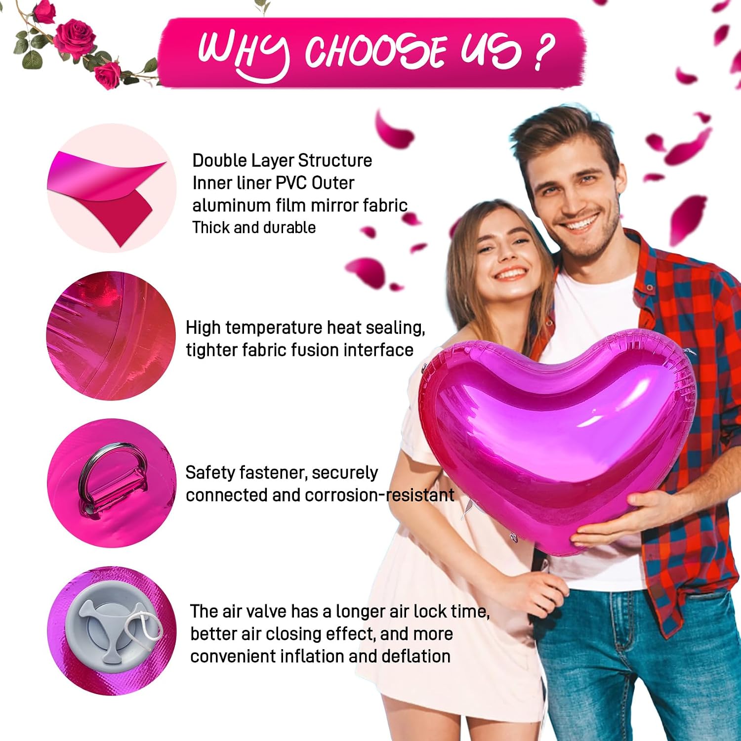 23.6in Inflatable Mirror Ball,PVC Hanging Shiny Inflatable Heart Ball Decoration for Valentine's Day Engagement Wedding Anniversary Romantic Party Yard (1 Piece,Without Air Pump)