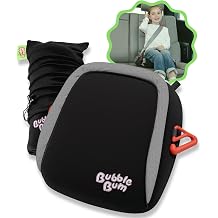 BubbleBum Inflatable Travel Booster Car Seat &ndash; Backless Booster carseat | for Kids 40&ndash;110 lbs, Ages 4&ndash;11, Fits 3 Across, Rideshare &amp; Carpool, Baby Safety Alliance Verified&ndash; Black