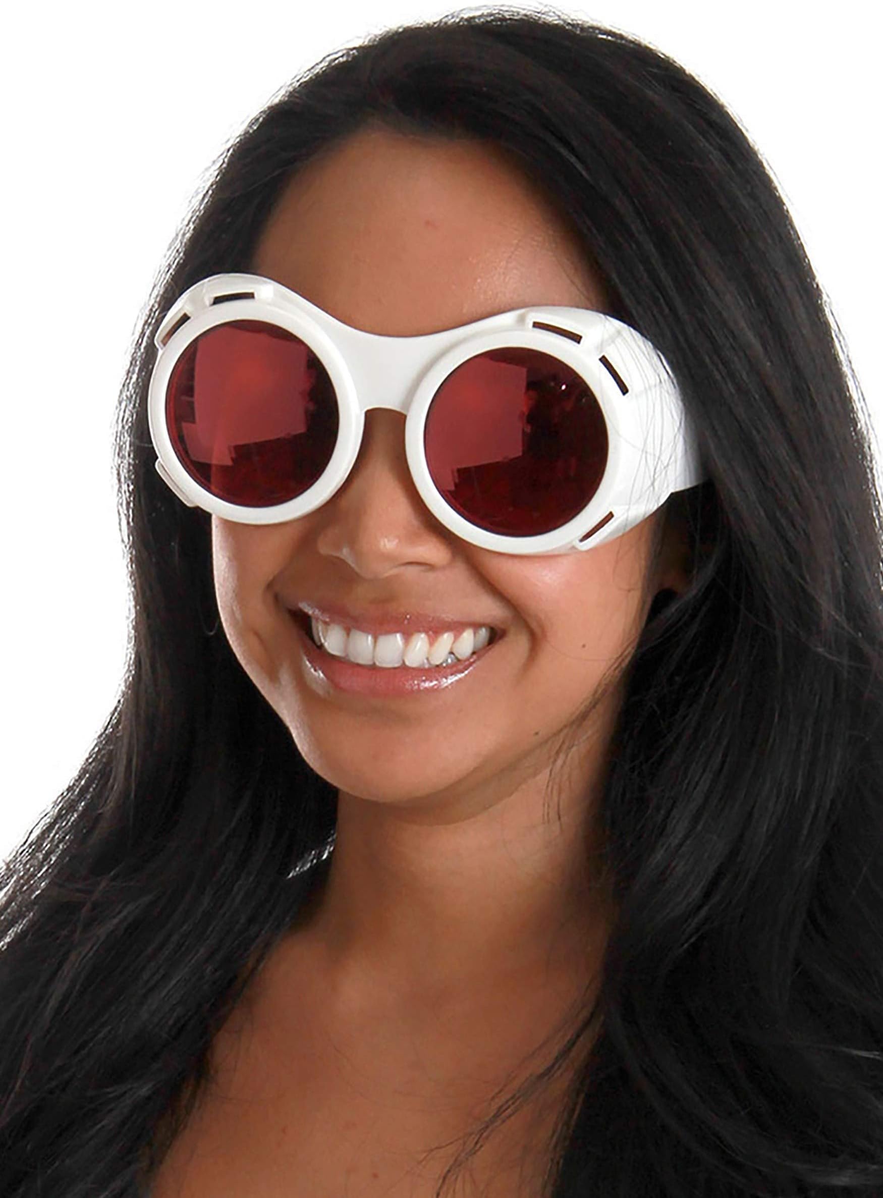 White/Red Hyper Vision Goggles - Plastic Frames with Red Lenses, One Size Fits Most