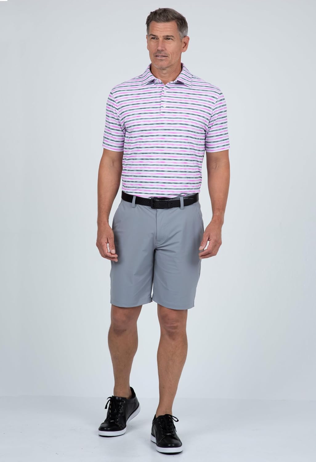 IBKUL Athleisure Wear Sun Protective UPF 50+ Icefil Cooling-Landon Print Short Sleeve Polo (Modern Fit)-94163