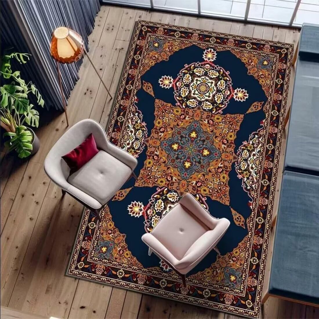 Tapis de sol pour salon et chambre antiderapant et moderne de taille 80X160CM
