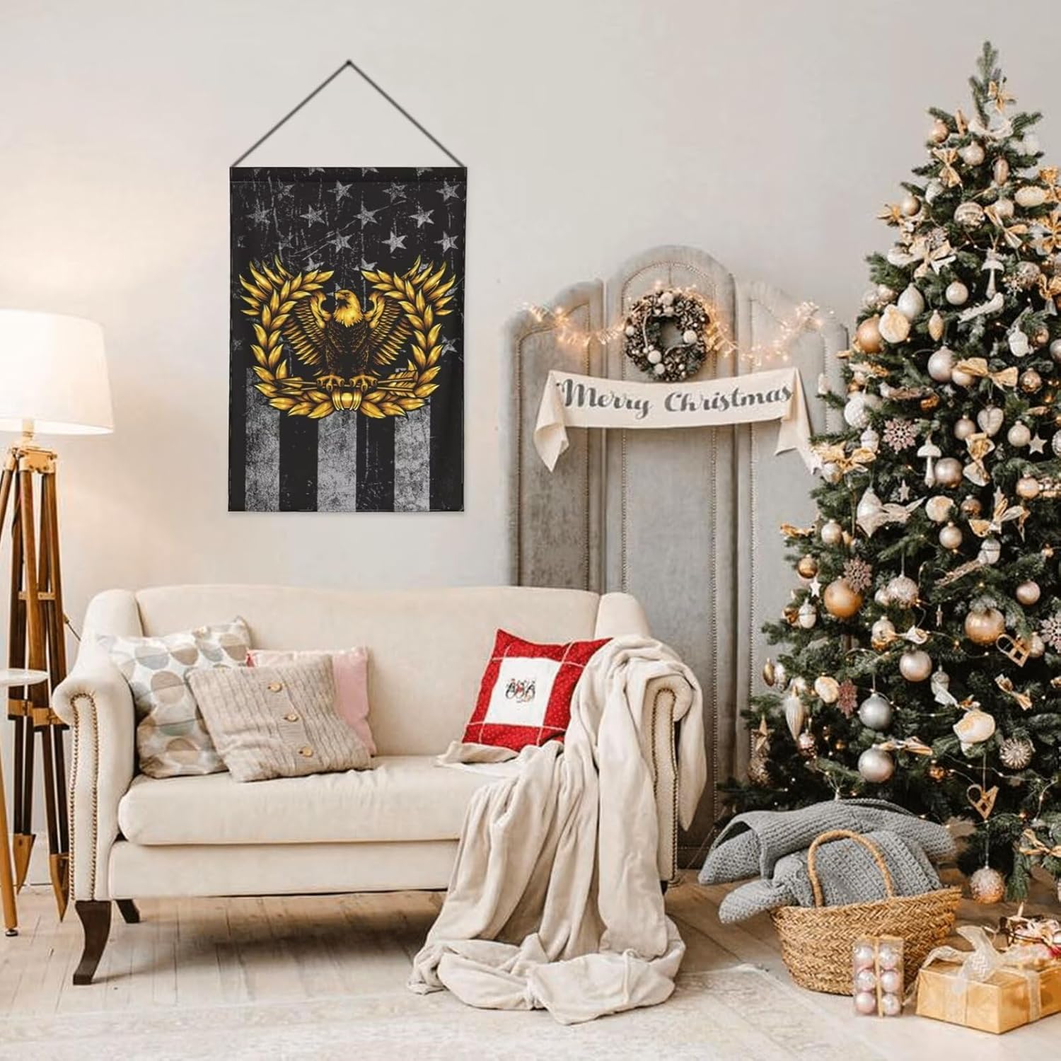 Warrant Officer Rising Eagle Garden Flag Indoor Outdoor Yard Decoration Flag Garden Flags 28x40in