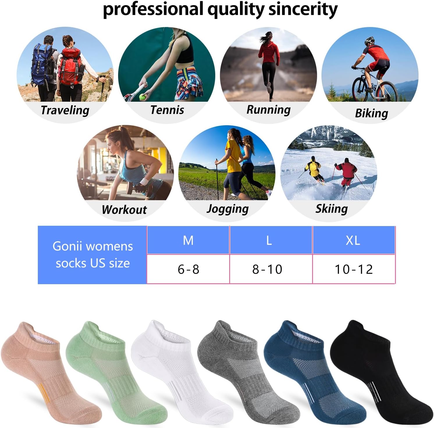 ATBITER Womens Ankle Socks 6 Pairs Cushioned Running Athletic No Show Socks With Tab - Image 7
