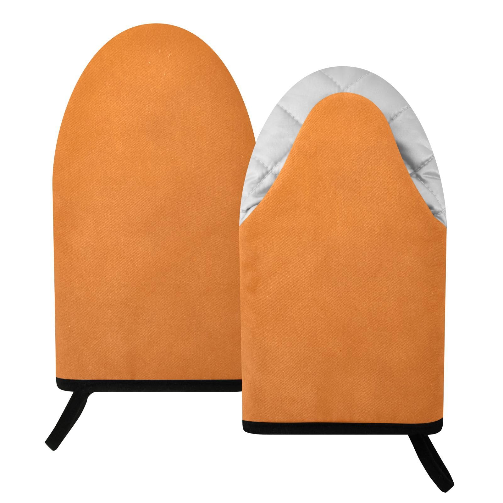 BURSTDDY Orange Oven Mitt,Heat Resistant Kitchen Mitts for Cooking