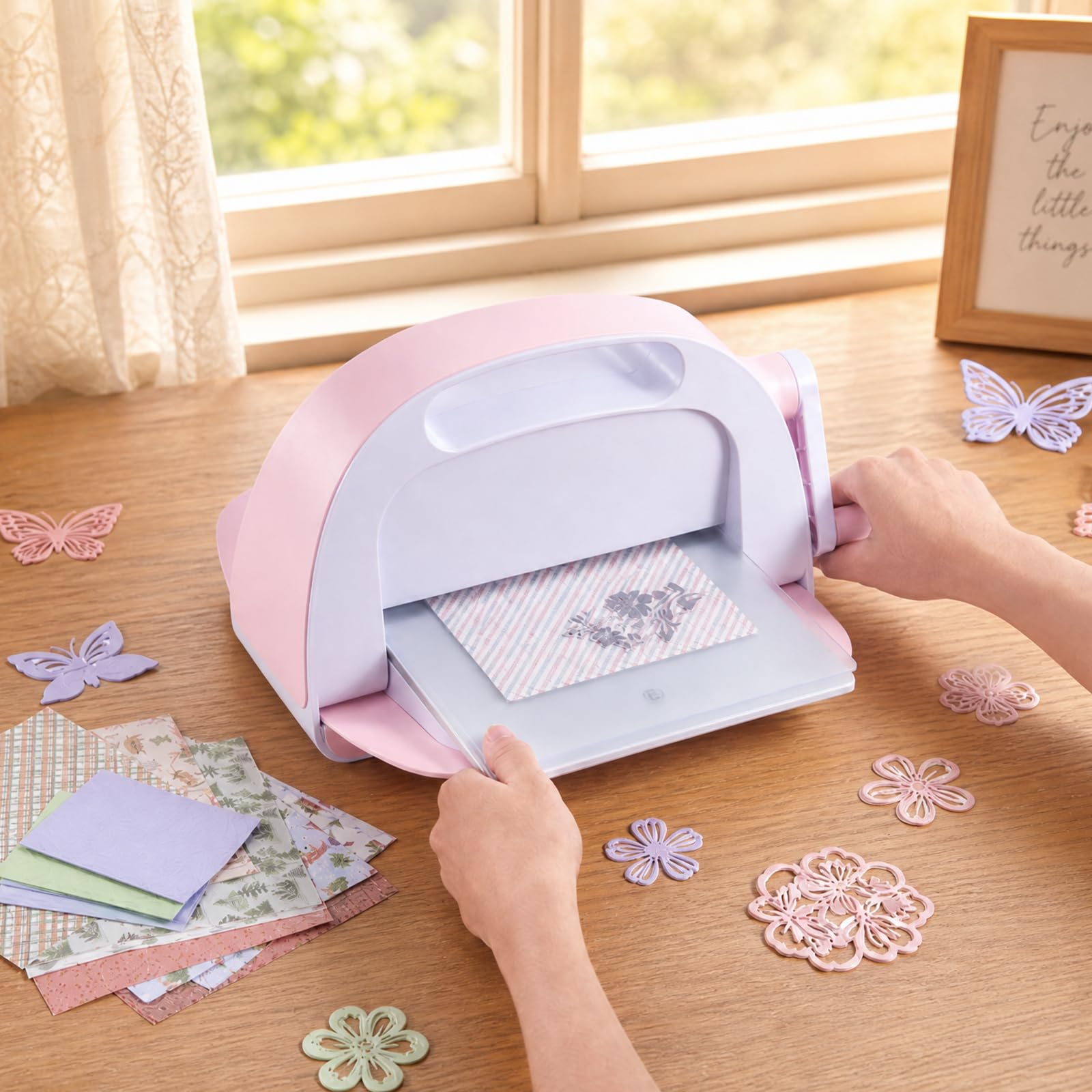 VEVOR Manuelle Stanz- & Prägemaschine, 229 mm Schnittbreite, Tragbare Stanzmaschine mit Stanzplatten, ergonomischer Griff, für Kunsthandwerk, Scrapbooking, Kartenherstellung & Bastelarbeiten