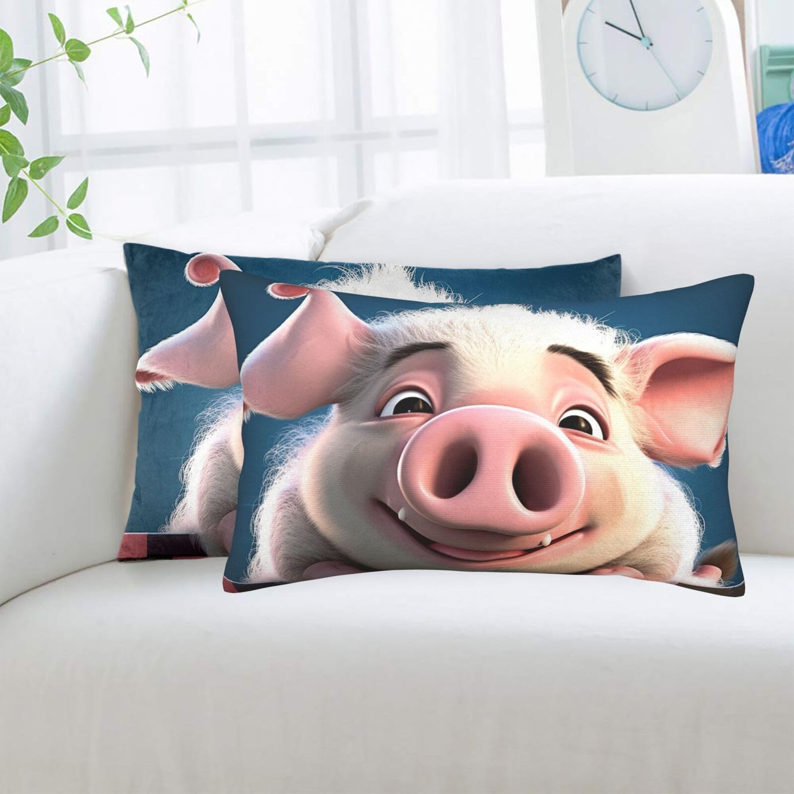 Smiling Standard Pillowcases Sets of 2, Ultra Soft Microfiber Plush Pillow Cases 20"X30" Comfort Decorative Throw Pillow Cover with Hidden Zipper for Bedroom, Sofa, Couch