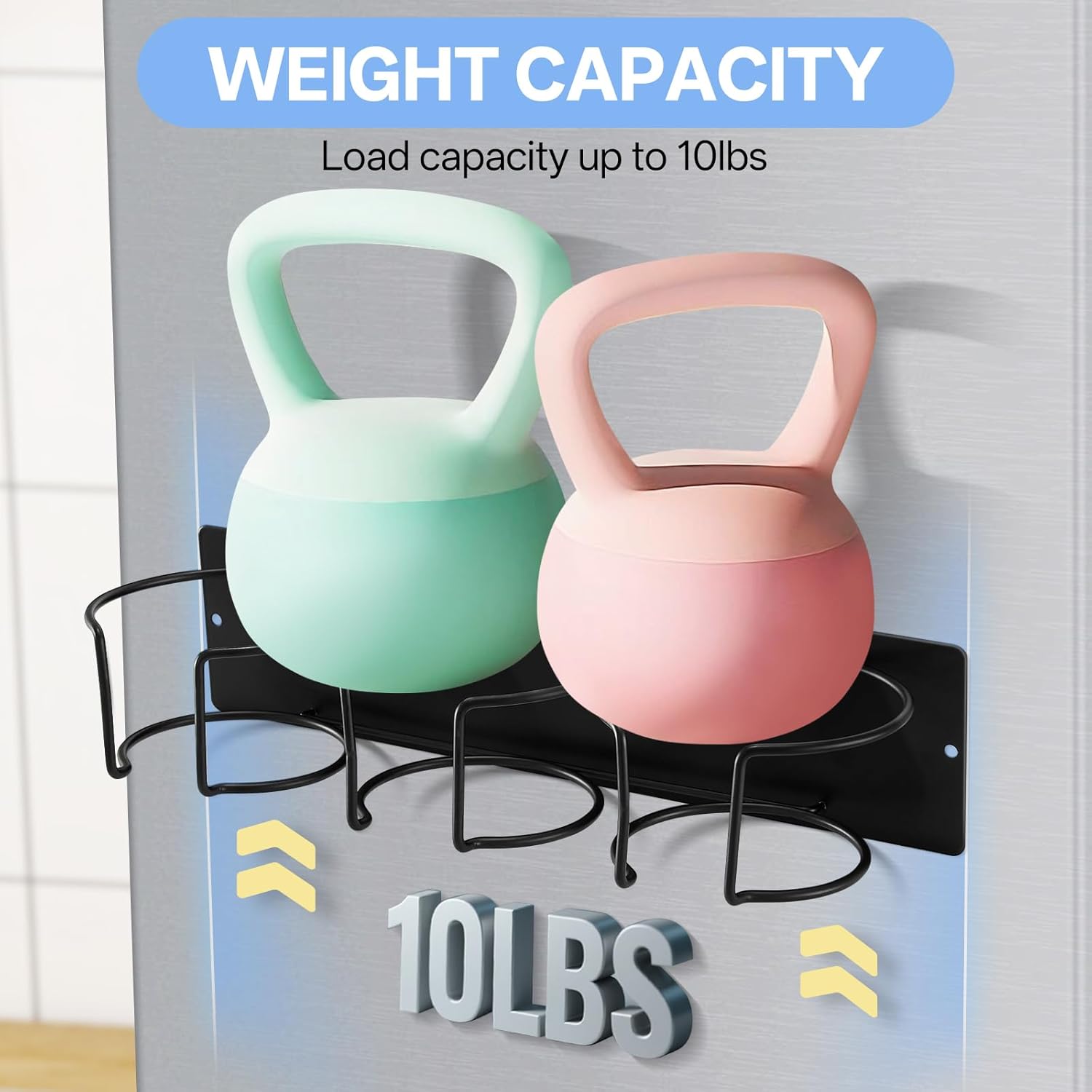 Yacul Magnetic Stanley Cup Holder, Water Bottle Storage Organizer and Lid Rack for Stanley 20/30/40oz, Space-Saving Stanley Cup Accessories for Refrigerator(Black) - Image 6