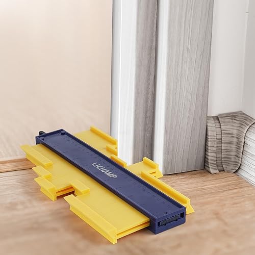 Miniatura 6 de Lichamp Herramienta de perfil de calibre de contorno de 5 pulgadas y 10 pulgadas con transportador de sierra ingletadora de 7 pulgadas, herramienta