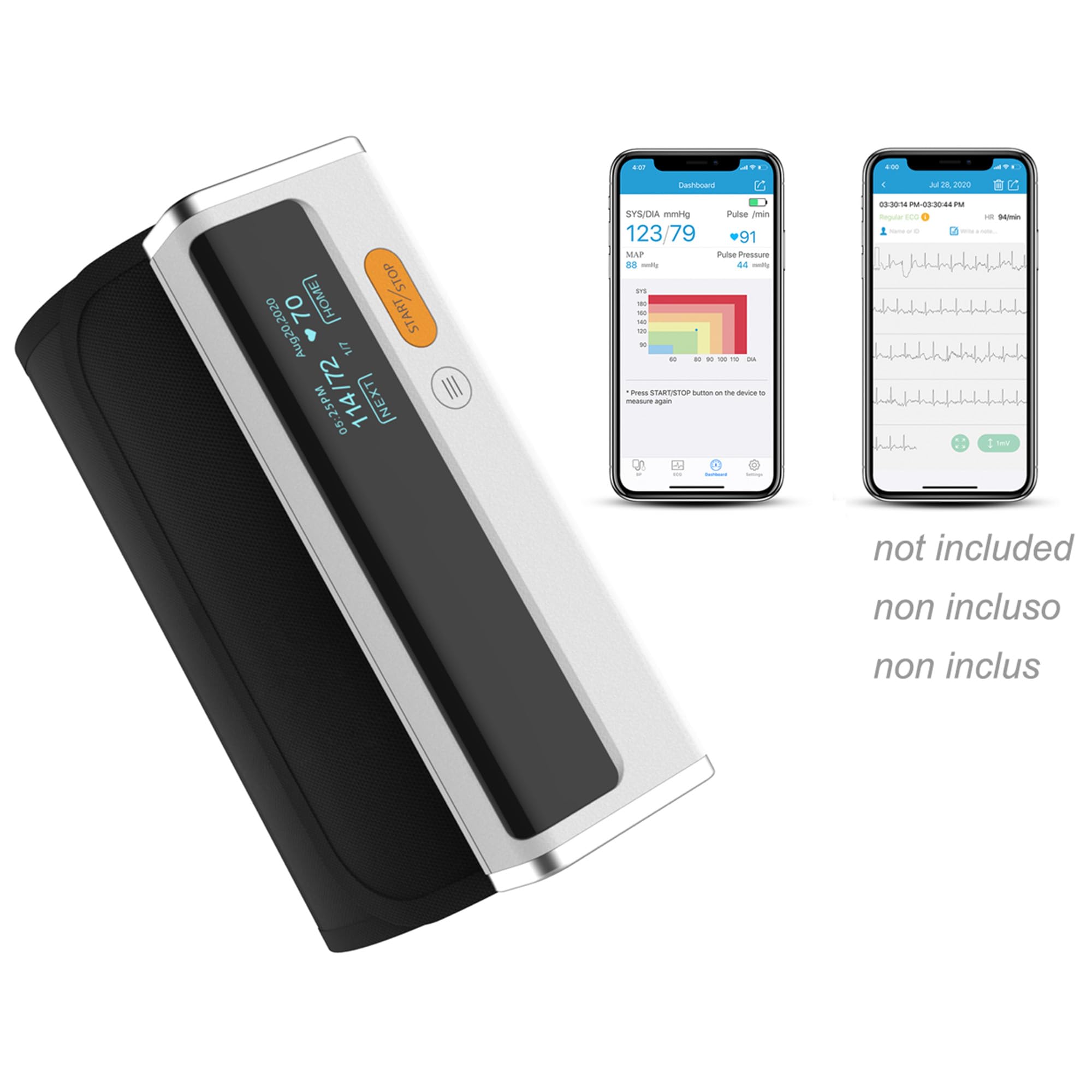 Viatom - Armfit con monitor y medidor de presión con ECG, con pulsera para adultos, 35198