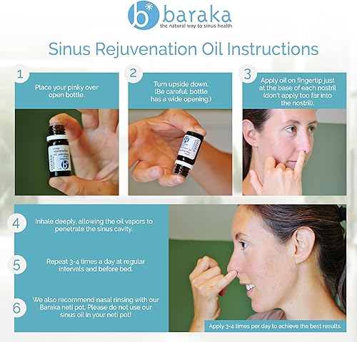 Miniatura 3 de Baraka Kit completo de herramientas de cuidado sinusal para el hogar  Neti Pot morado 01fl oz de aceite esencial de 2 oz enjuague de sal mineral