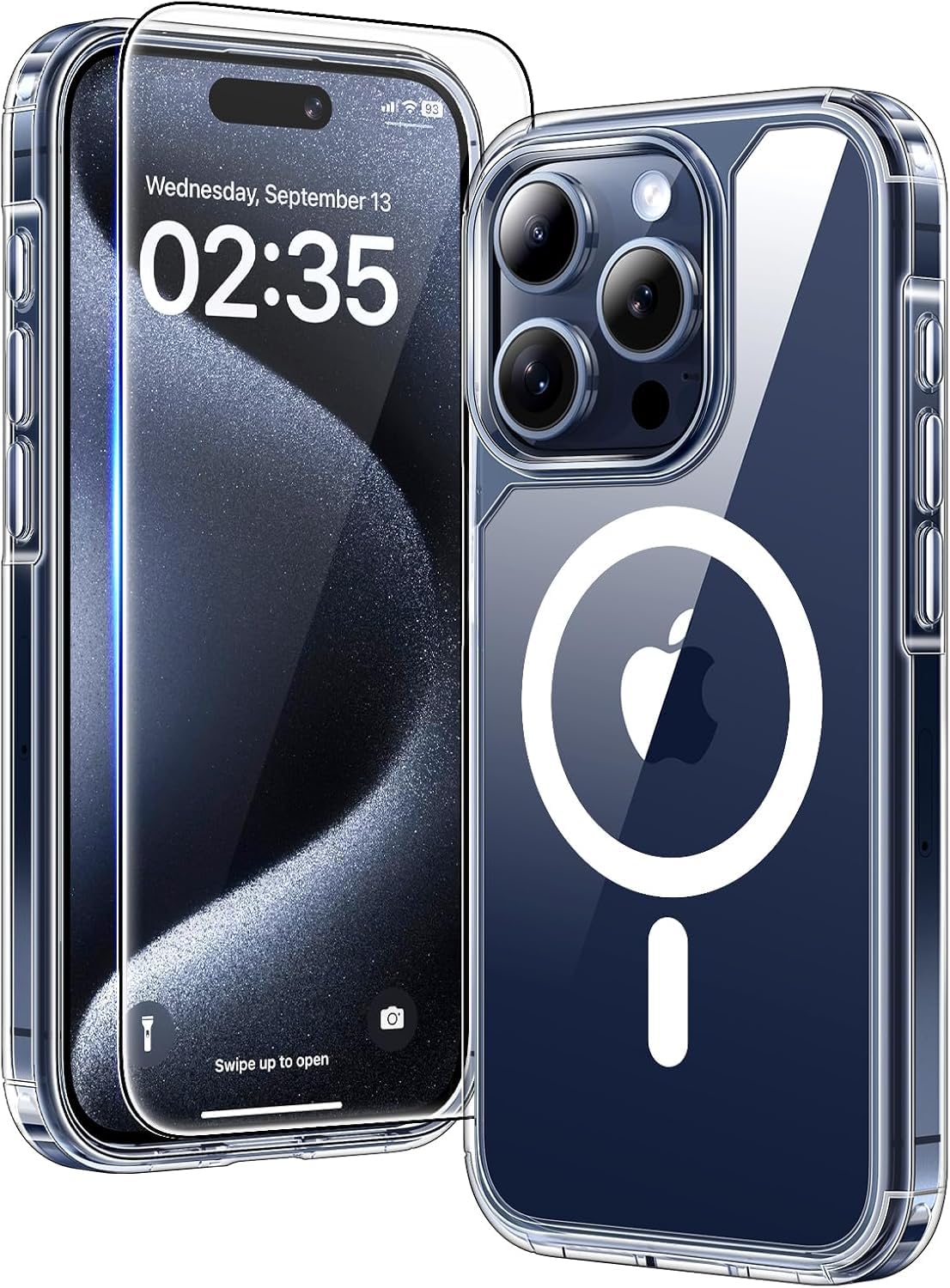 TAURI Funda para iPhone 13/iPhone 14, Compatible con MagSafe [No amarillea] con Vidrio Templado, Carcasa Nueva para iPhone 13/iPhone 14,Funda Ultra Fina antichoque - Transparente — view 13