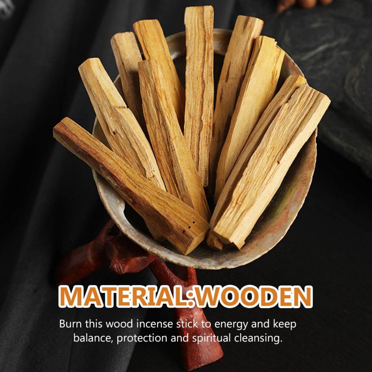 Alipis 20 Stück Holzstäbchen Räucherstäbchen Natürliche Räucherstäbchen Duftstäbchen Sandelholzbrenner Palo Santo Aus Holz