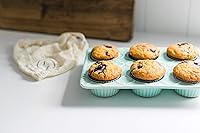 Vista 6 de The Silicone Kitchen Reusable Silicone Baking Cups Gift Set Bundle, 24 Regular, 12 Jumbo, 24 Mini, Blue, Green, White