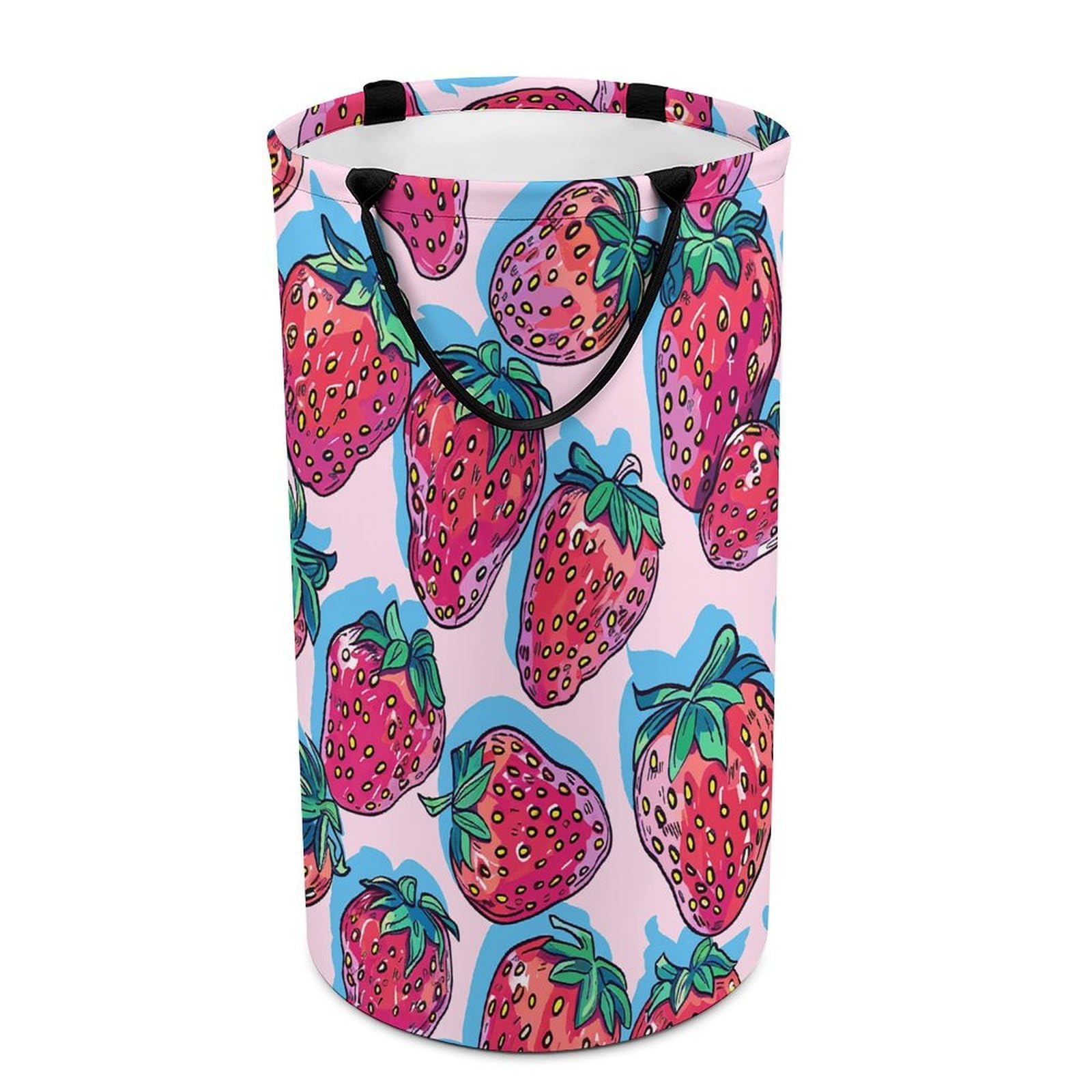 Grand panier à linge pliable fraise pour vêtements et jouets d'enfants