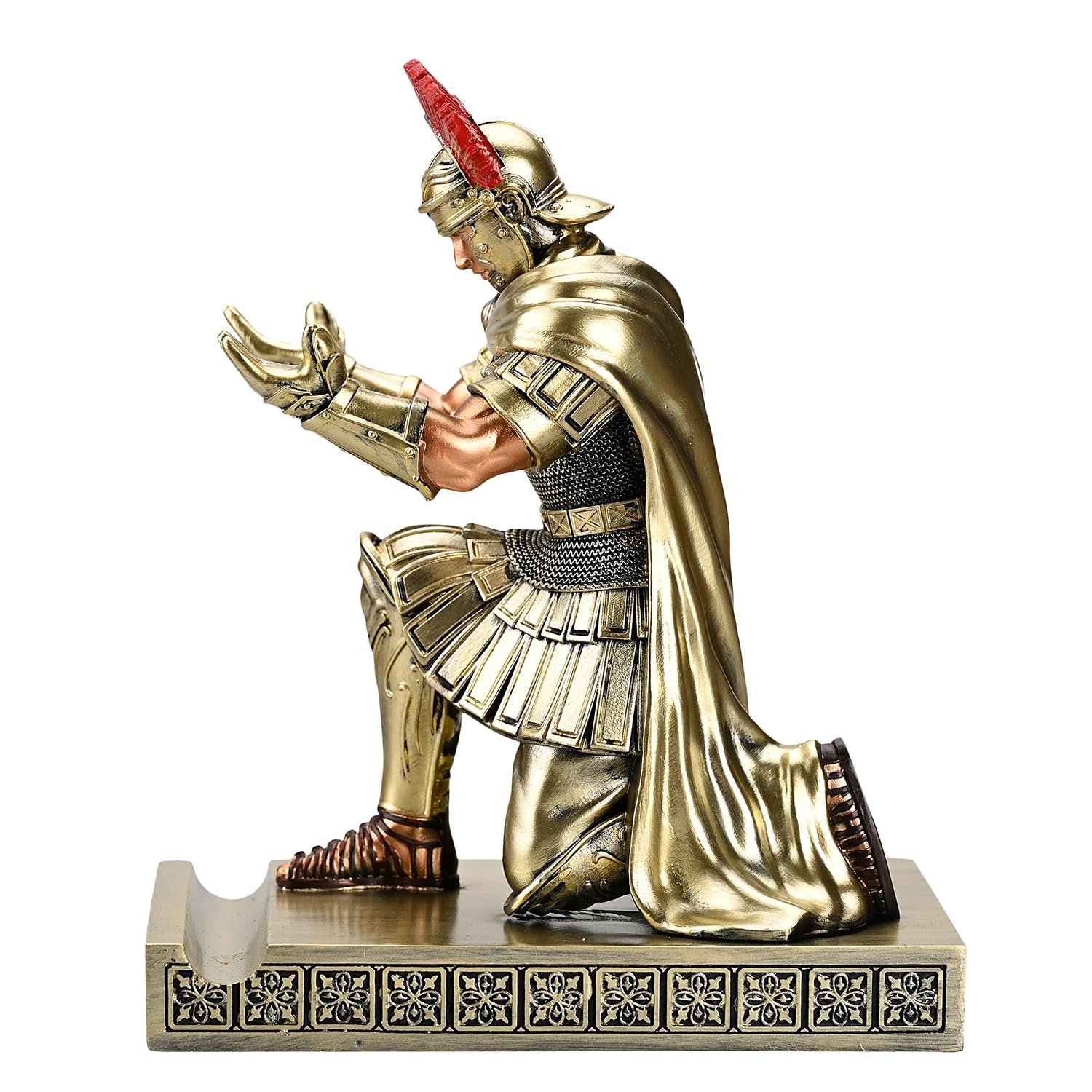 Centurion Cloak Warrior Knight Stifthalter, Handy-Ständer, Schreibtisch-Organizer und Zubehör als Geschenk für Büro und Zuhause (Bronze)