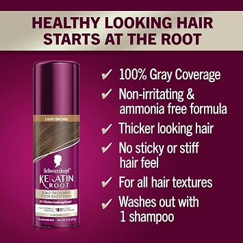 Schwarzkopf Keratin Root Light Brown Temporary Color & Thickening Spray
