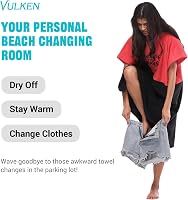 Vulken Kapucnis Átöltöző Poncsó - Extra Nagy Méretű Mikroszálas Törölköző Strandhoz, Medencéhez, L-XL Méret, Szürke 6
