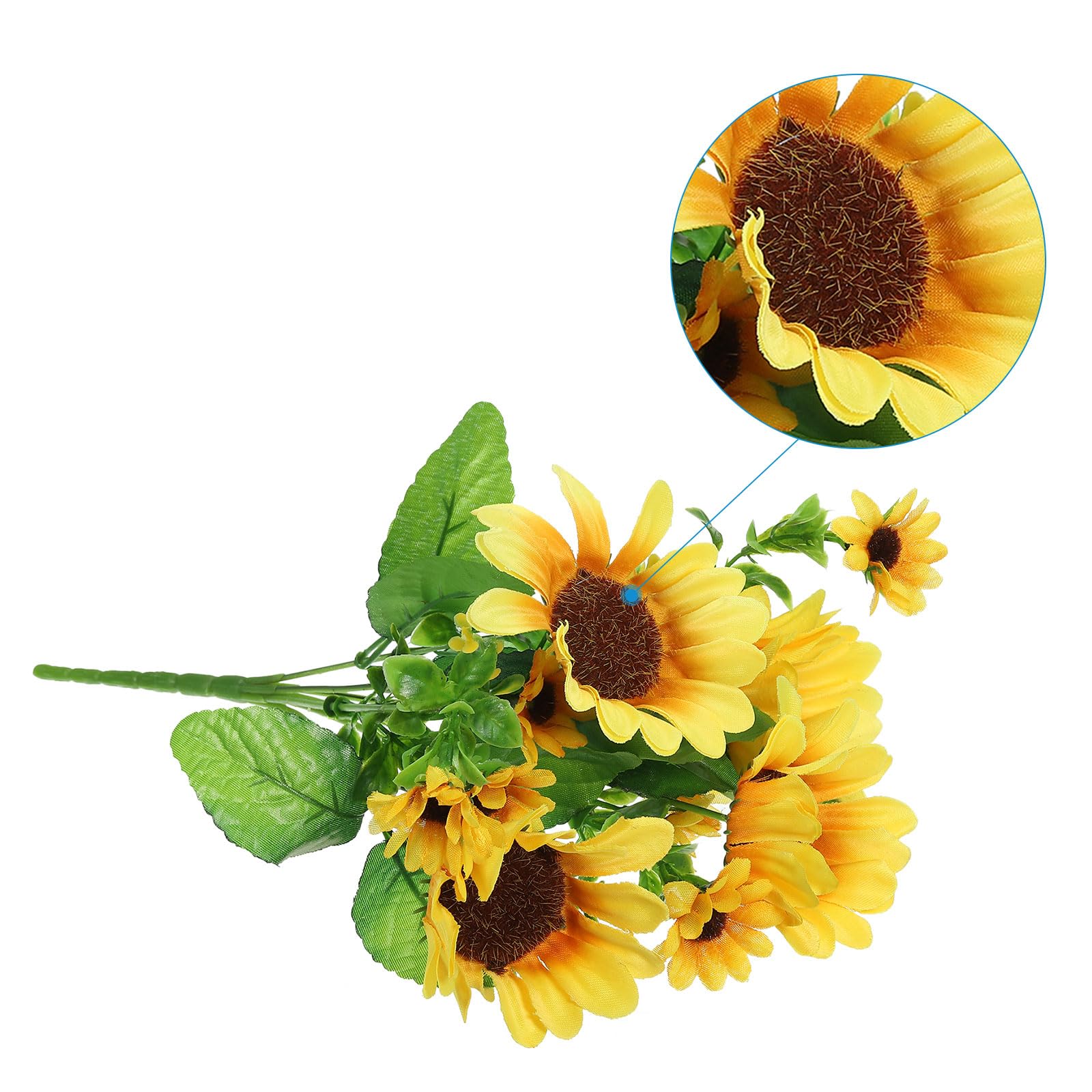 PATIKIL 7 Branch 13 Heads Artificial Silk Sunflowers with Stems - Image 3
