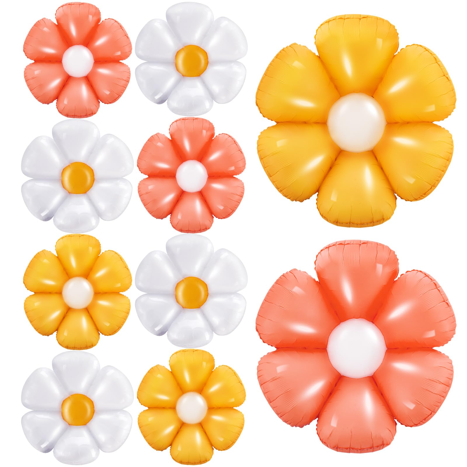 Rotatingpals 10 Pcs Daisy Balloon 28 Inch Flower Balloons Boho Groovy Party Decor for Boho Daisy Themed Birthday Party Baby Shower Wedding Decorations