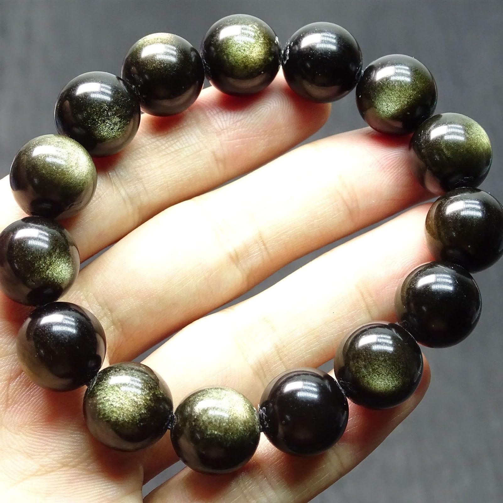 Bracciale Elastico, Pietra Preziosa Naturale Perline di Cristallo Rotonde per Braccialetti Elastici con Perline Gioielli in Pietra Regolabili Regali Chakra per Bilanciare Reiki,4a,18MM