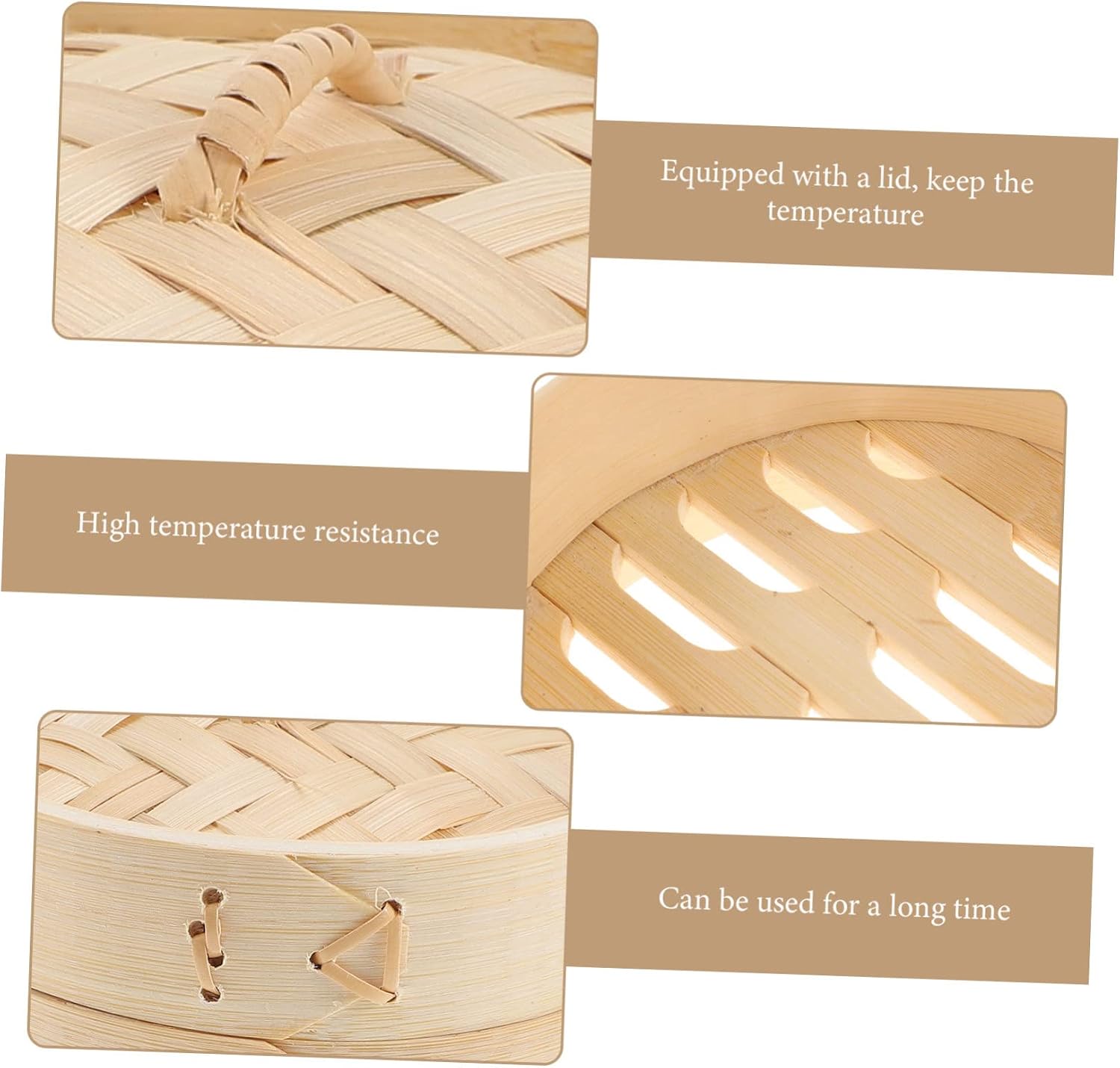 Bamboo Steamer Basket Set Lid Household Kitchen Bun Steamer for Dumplings and Vegetables for Cooking