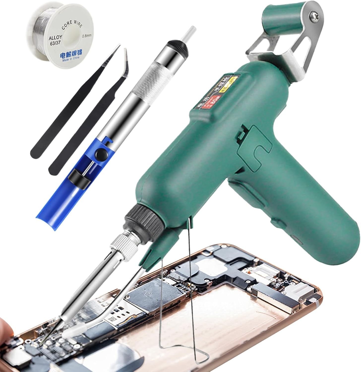 Soldering Iron Kit - Auto Feed Solder Welding Pen | 80W Rapid Heating Soldering Iron with Overheat Protection for Jewelry Making Electronics Repair Model Building