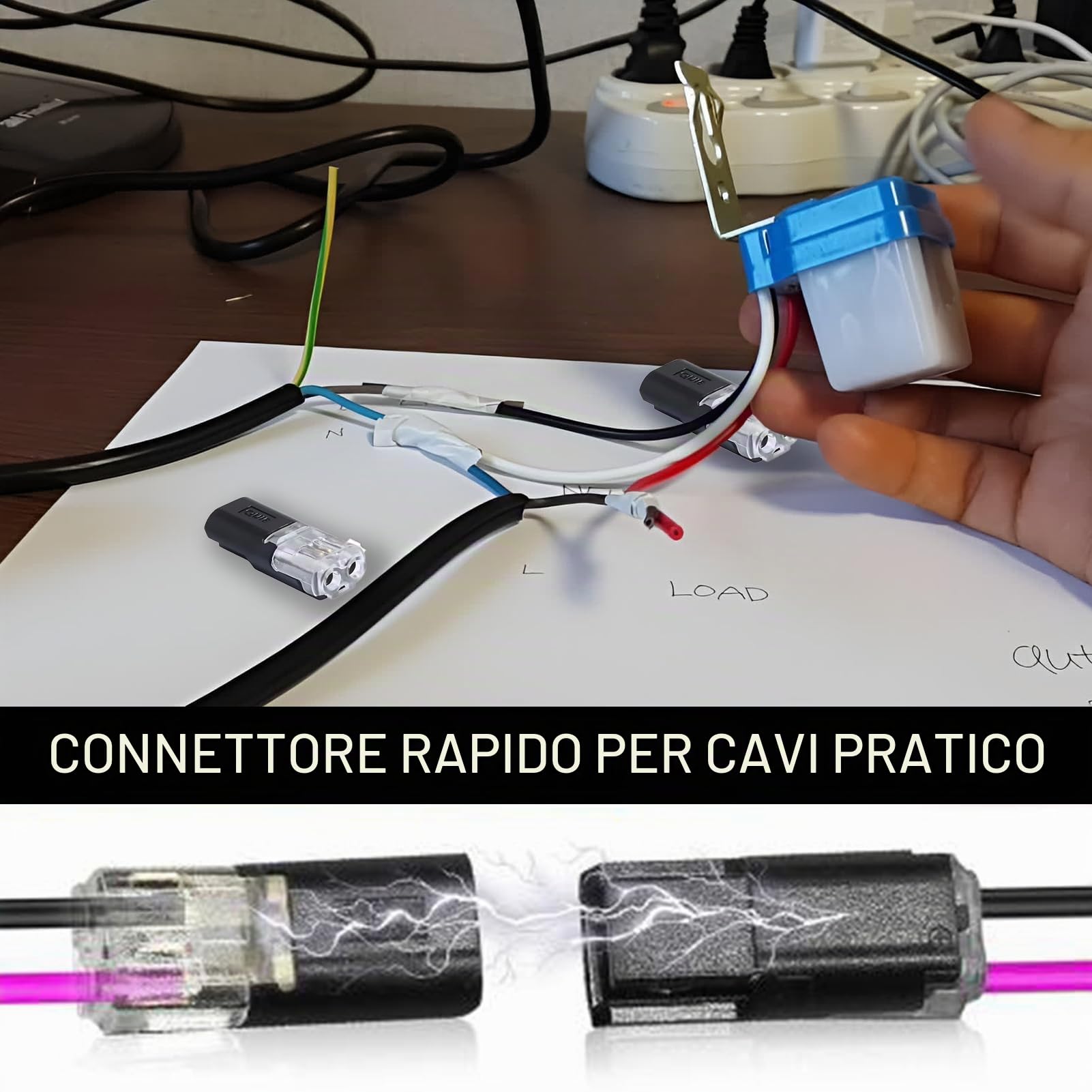 12 pezzi Connettori per cavi impermeabili 12V, connettori a 2 poli, connettori per auto a 2 poli, morsetti a crimpare per cavi auto e camion 18-22 AWG