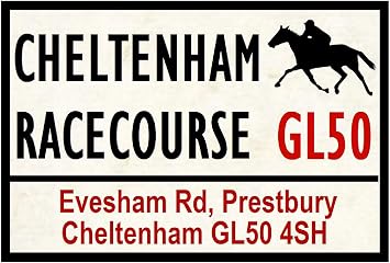 Horse Racing Road Signs Cheltenham Metal Sign 8x12 inches