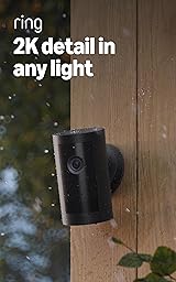 Ring Outdoor Cam Plus, Battery (newest model), Home or business security, Wide-Angle 2K Video with Ring Vision, Low-Light Sight for full-color night vision, Mount-Anywhere Versatility, Black