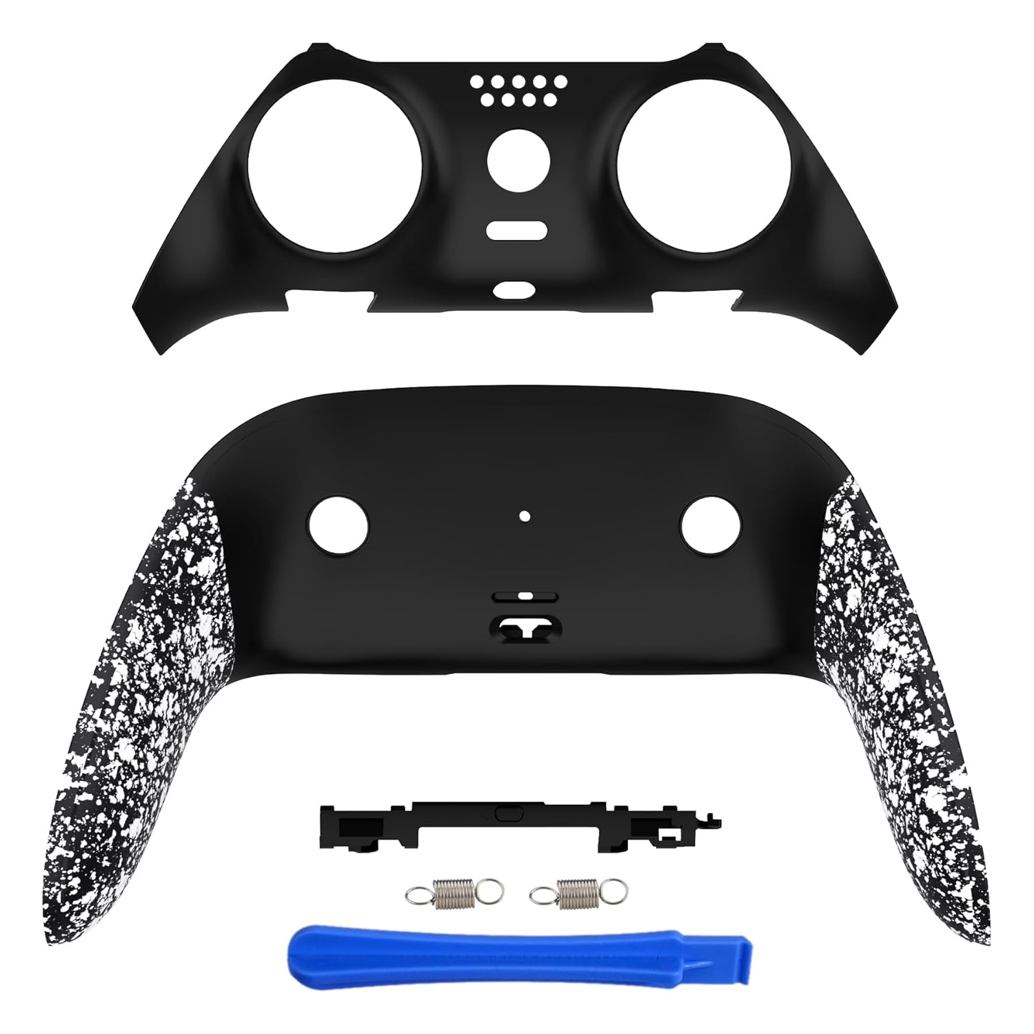 eXtremeRate Top Bottom Decorative Trim Shell Compatible with p s 5 Edge Controller DIY Replacement Front Back Clip