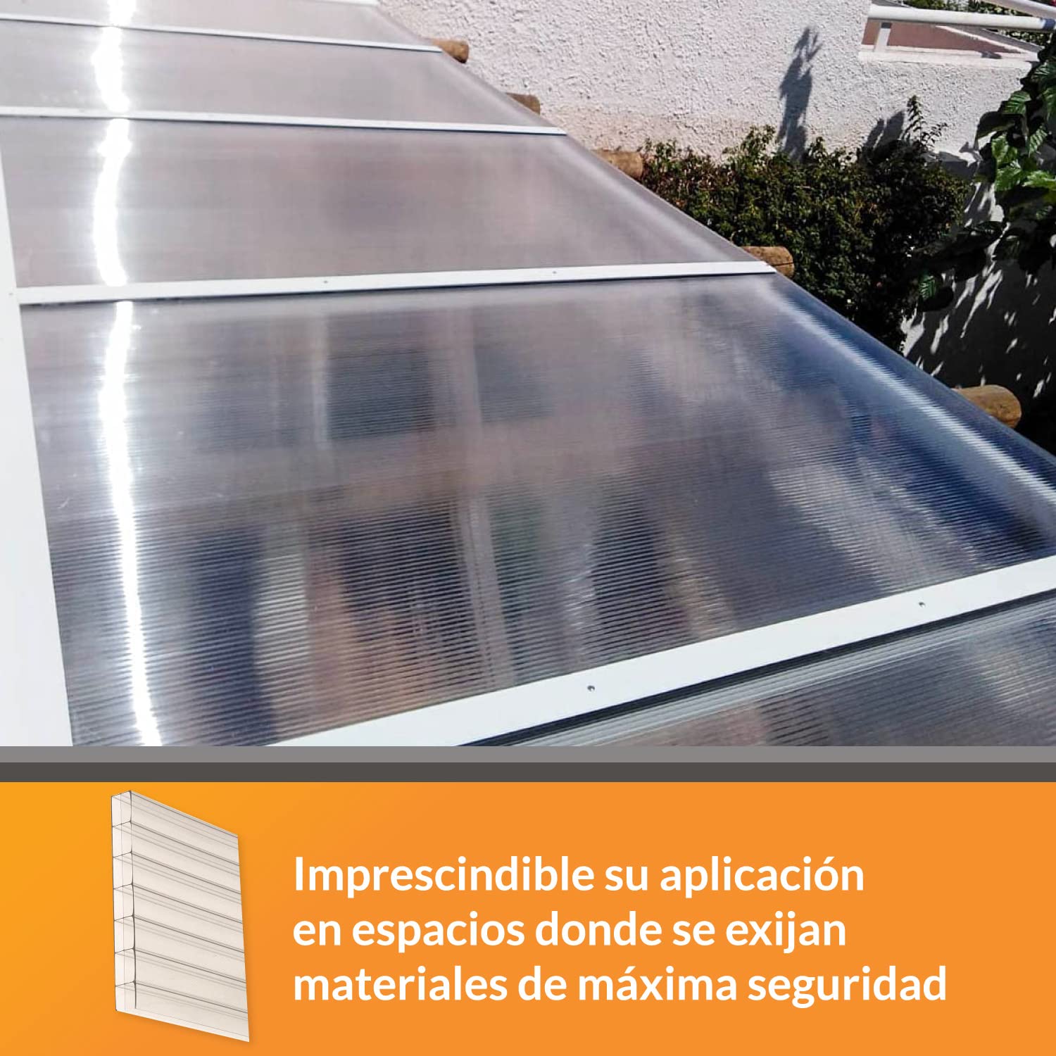 Panel de Policarbonato Celular Compacto - Plancha Transparente - 1000 x 1200 mm - Grosor 16 mm - Placa Multiusos - Exteriores, Invernaderos, Techos, Suelos