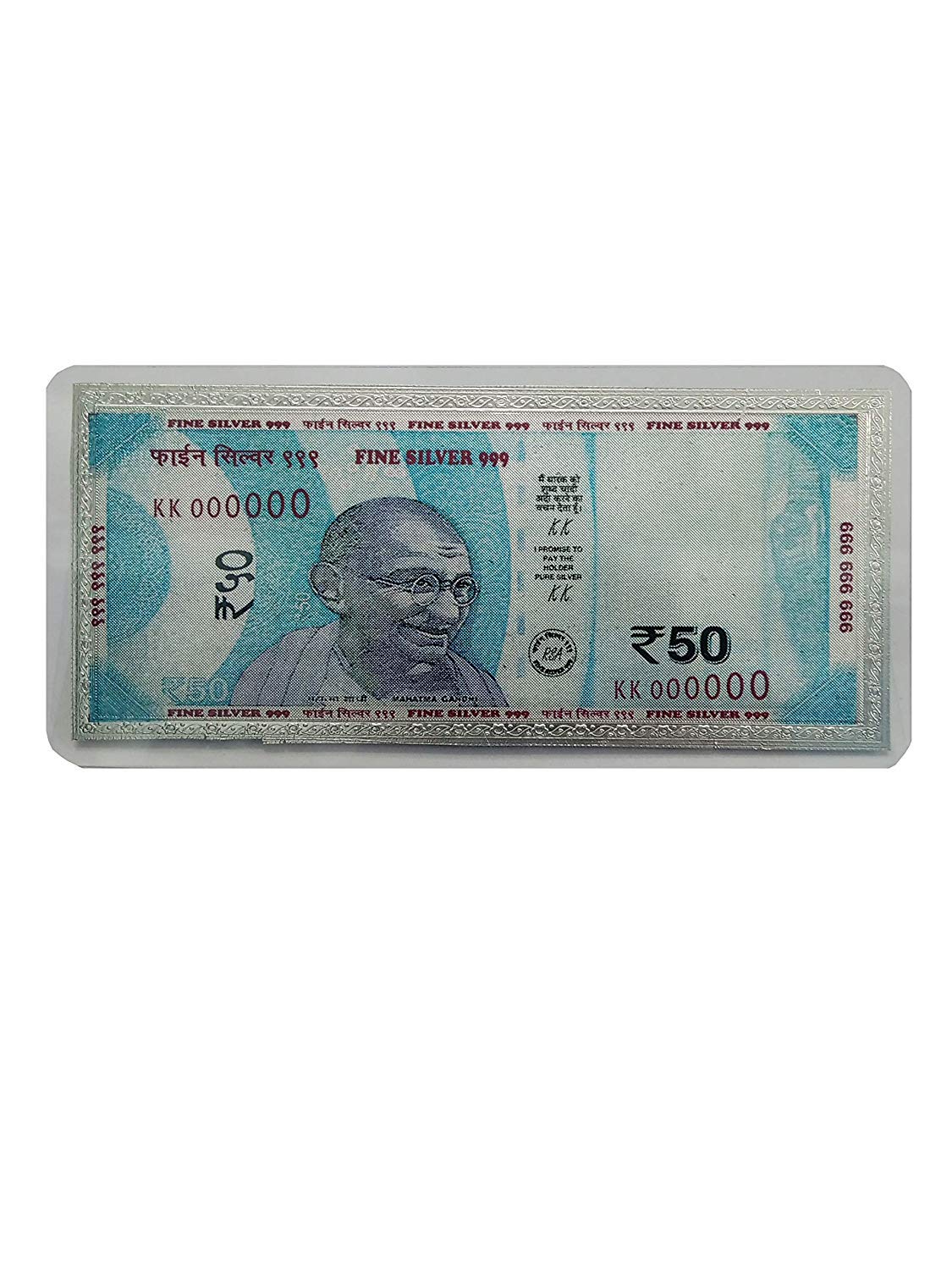 SWATI JEWELLERS 99.6% Pure Silver Fine Silver Fine Silver Currency Note of Rs Guaranteed 999 Pure Silver 50 Rs Note for Gifting, Silver Note for Gift