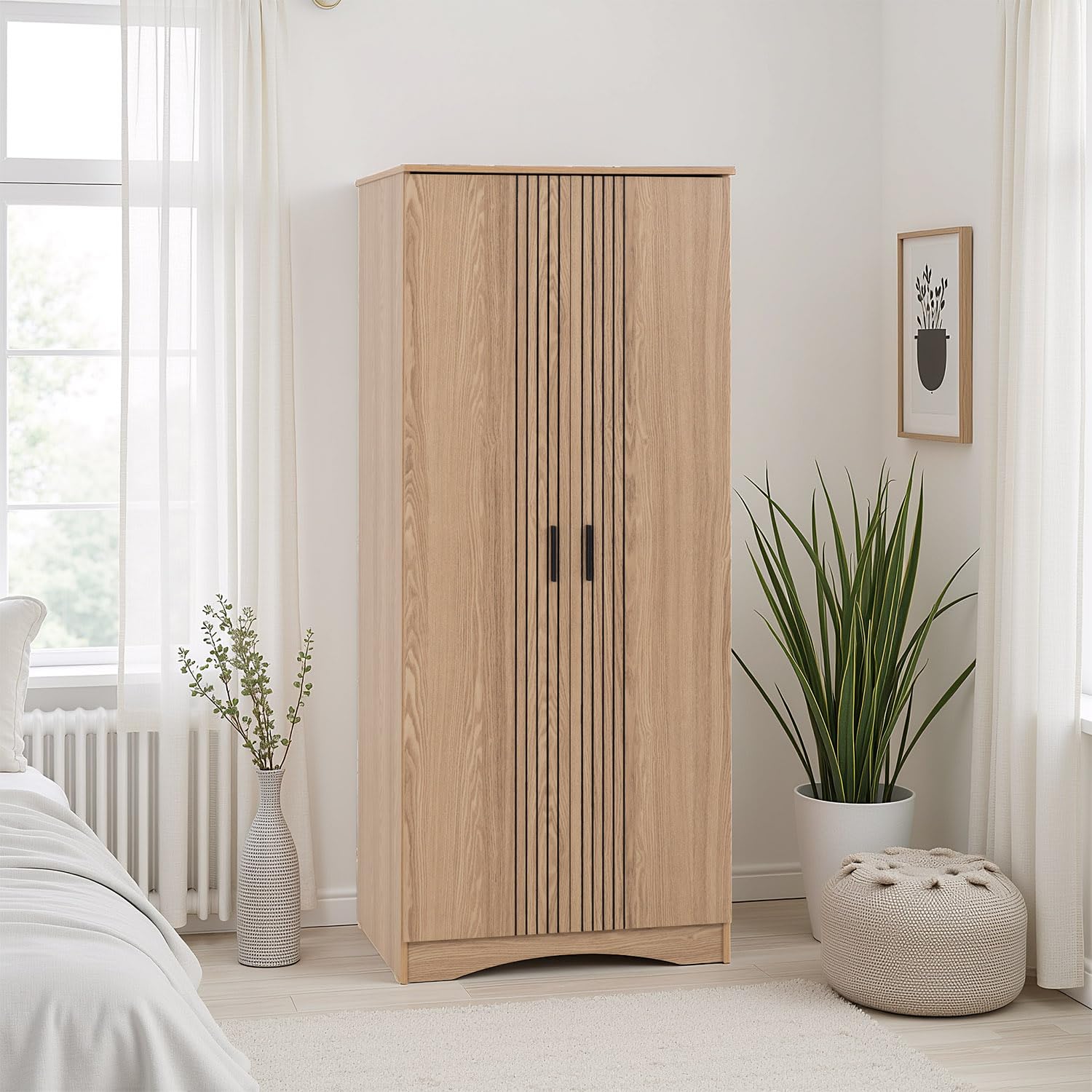 Seconique Tessa 2 Door Wardrobe - Natural Oak