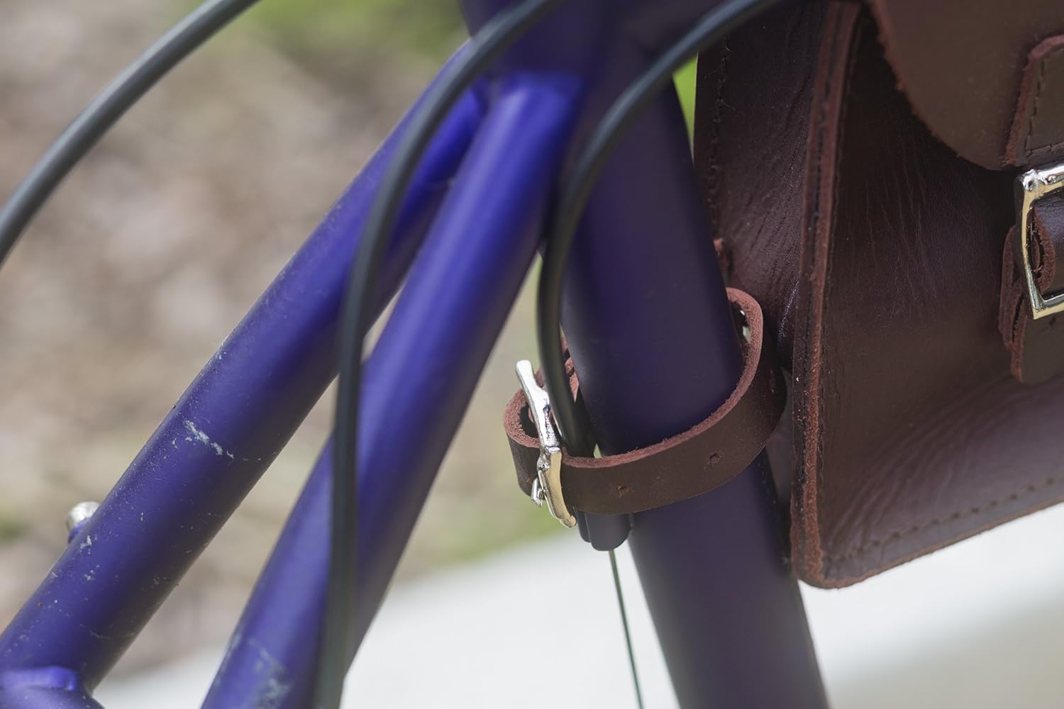 Frame Bag for Bicycle Genuine Leather Wine Brown Cherry S-FRA-Cher