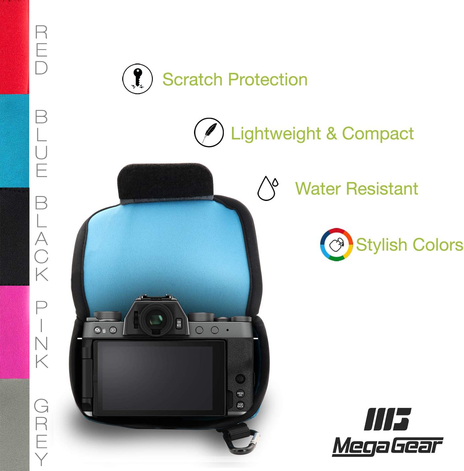 MegaGear MG1888 Ultra Light Neoprene Camera Case Compatible with Fujifilm X-T200 (XC15-45mm) - Blue