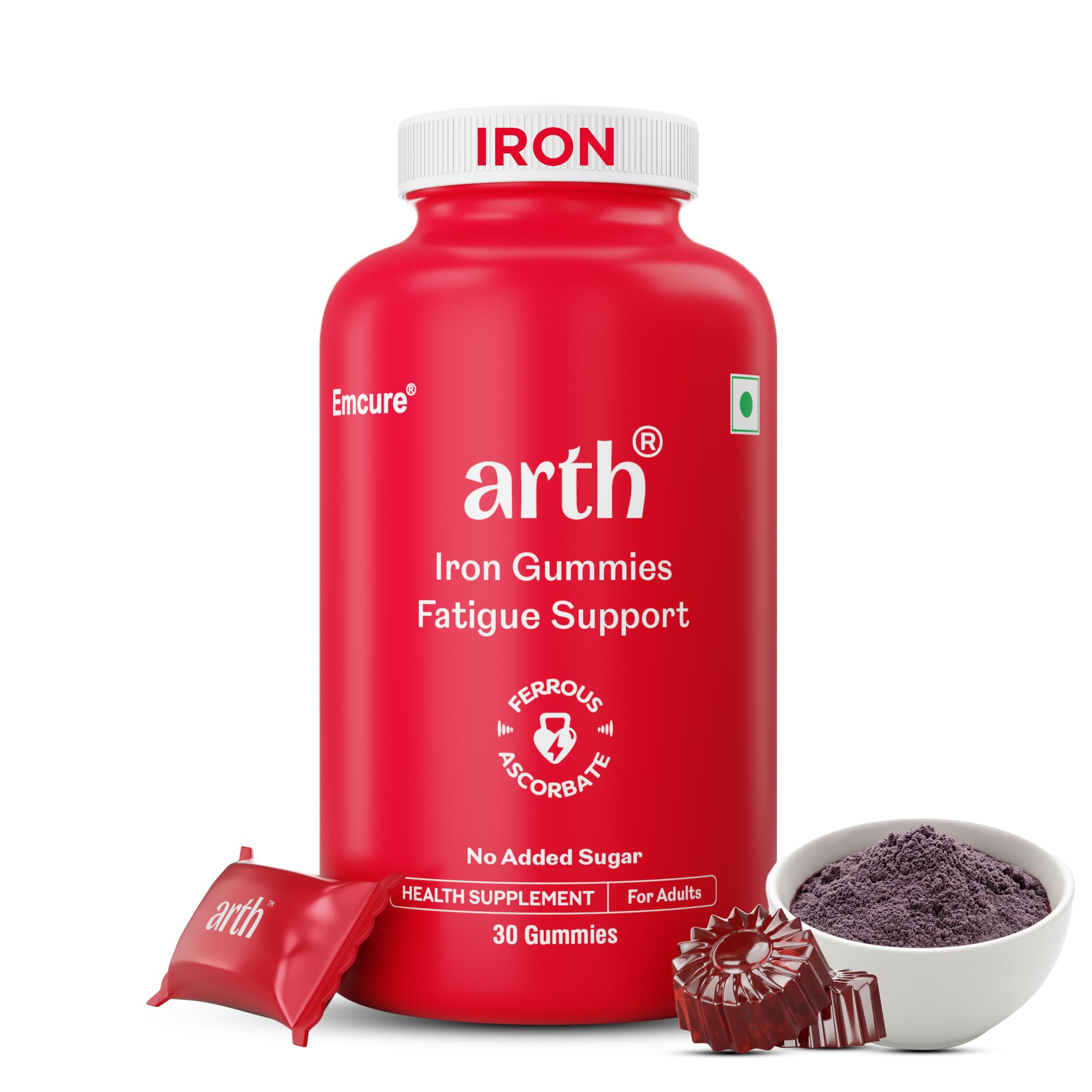 Iron Supplement For Women | High Absorption Ferrous Ascorbate (67%) | With Folic Acid | Boosts Hemoglobin & Energy Levels | Reduces Fatigue & Lethargy | Emcure Pharma | 30 Iron Gummies-image-39