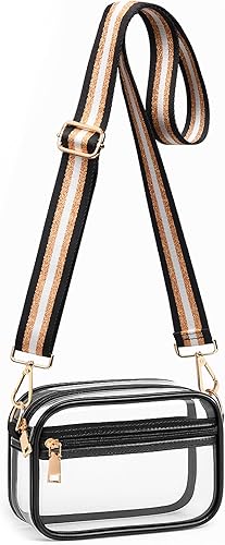 Bolso cruzado transparente aprobado para estadios, bolsos transparentes para mujeres, bolsa pequeña para estadios para eventos, conciertos,