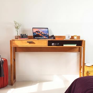 Boahaus Kettlewell Writing Desk with Drawer and Open Shelf Modern Computer Desk with Cable Management