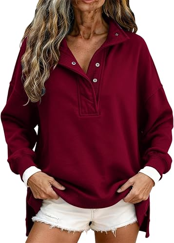 Super Soft Fall Clothes for Women Solid Quilted Placket Over