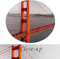 Vista 5 de Kreative Arts - cuadro de lienzo con hermoso puente de San Francisco, California, color negro, blanco, rojo - mural, decoración para el hogar