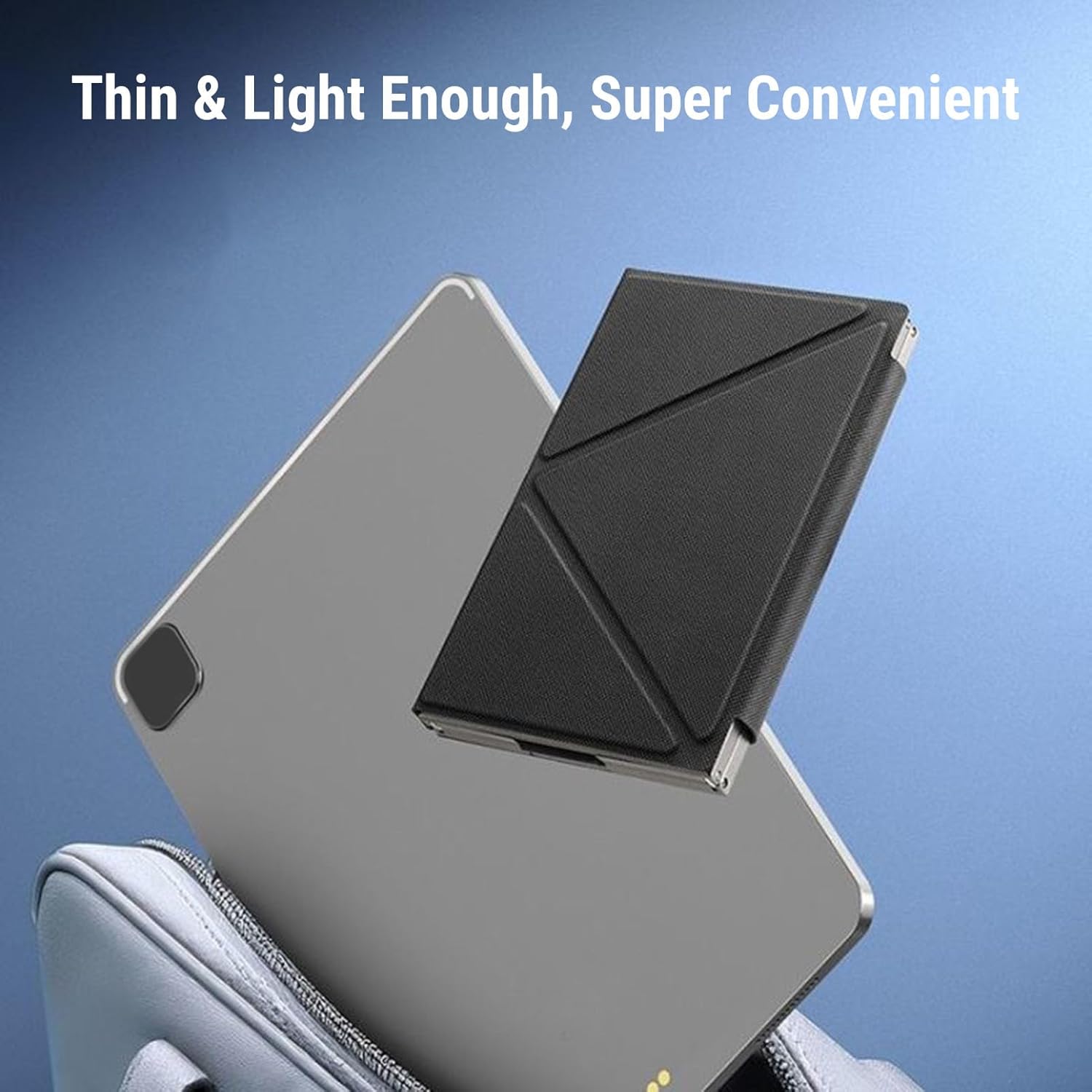 Cuifati Foldable Bluetooth Keyboard Wireless Portable Keyboard with High Sensitivity Touchpad & PU Leather Cover for Phone Tablet Laptop