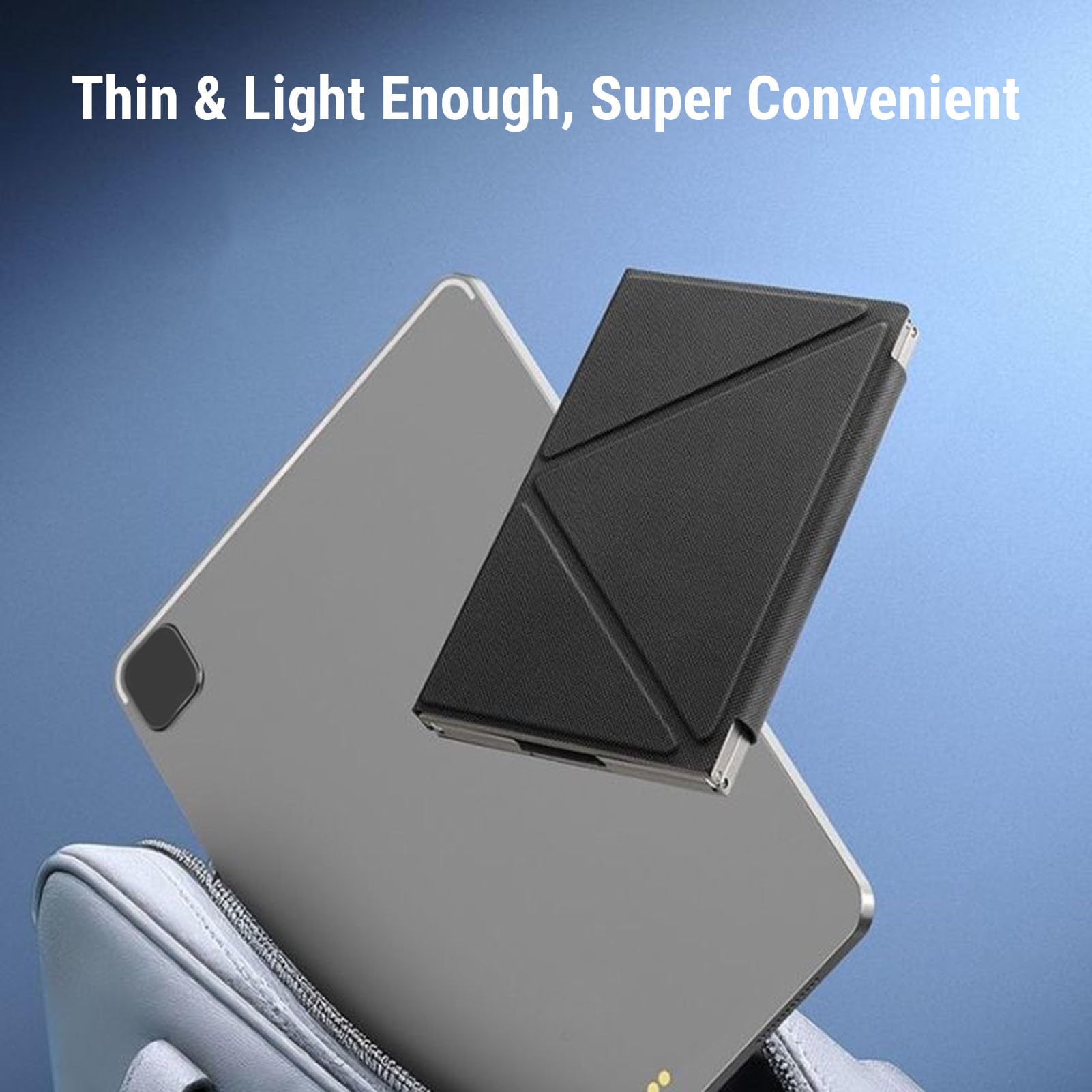 Tastiera Bluetooth Pieghevole, Tastiera Wireless Portatile Ultra Sottile con Touchpad Ad Alta sensibilità e Custodia in Pelle PU per Tablet Laptop Smartphone Collega Fino a 3