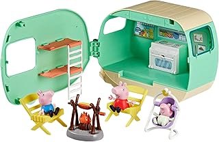 Peppa Pig, playset La Caravan dei Tre Piccoli maialini con 3 Action Figure, Inclusa Evie, Giocattoli per età prescolare per Bambini e Bambine dai 3 Anni in su