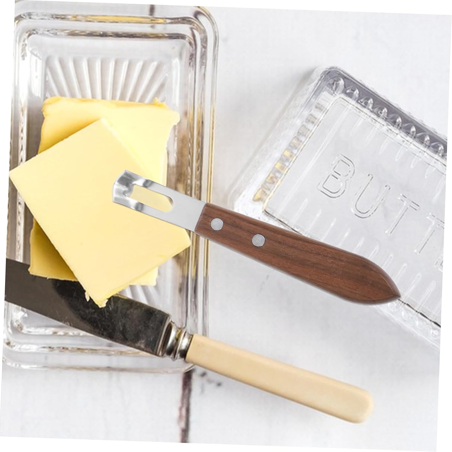 2 Pack Stainless Steel Cheese Grater with Wood Handle for Kitchen