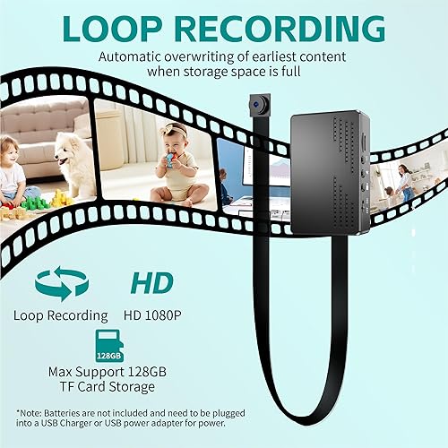 Miniatura 2 de Cámara de niñera de bricolaje 1080P para el hogar mini cámara con tarjeta de 64 GB cámara de seguridad interior para habitación con detección de