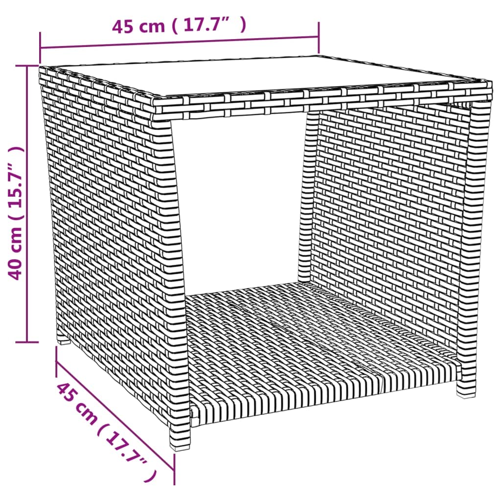 Set da Pranzo Giardino 3 Pezzi con Cuscini Polyrattan Grigio