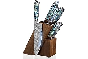 SENKEN 11-Piece Damascus Knife Block Set: The Peak of Culinary Excellence