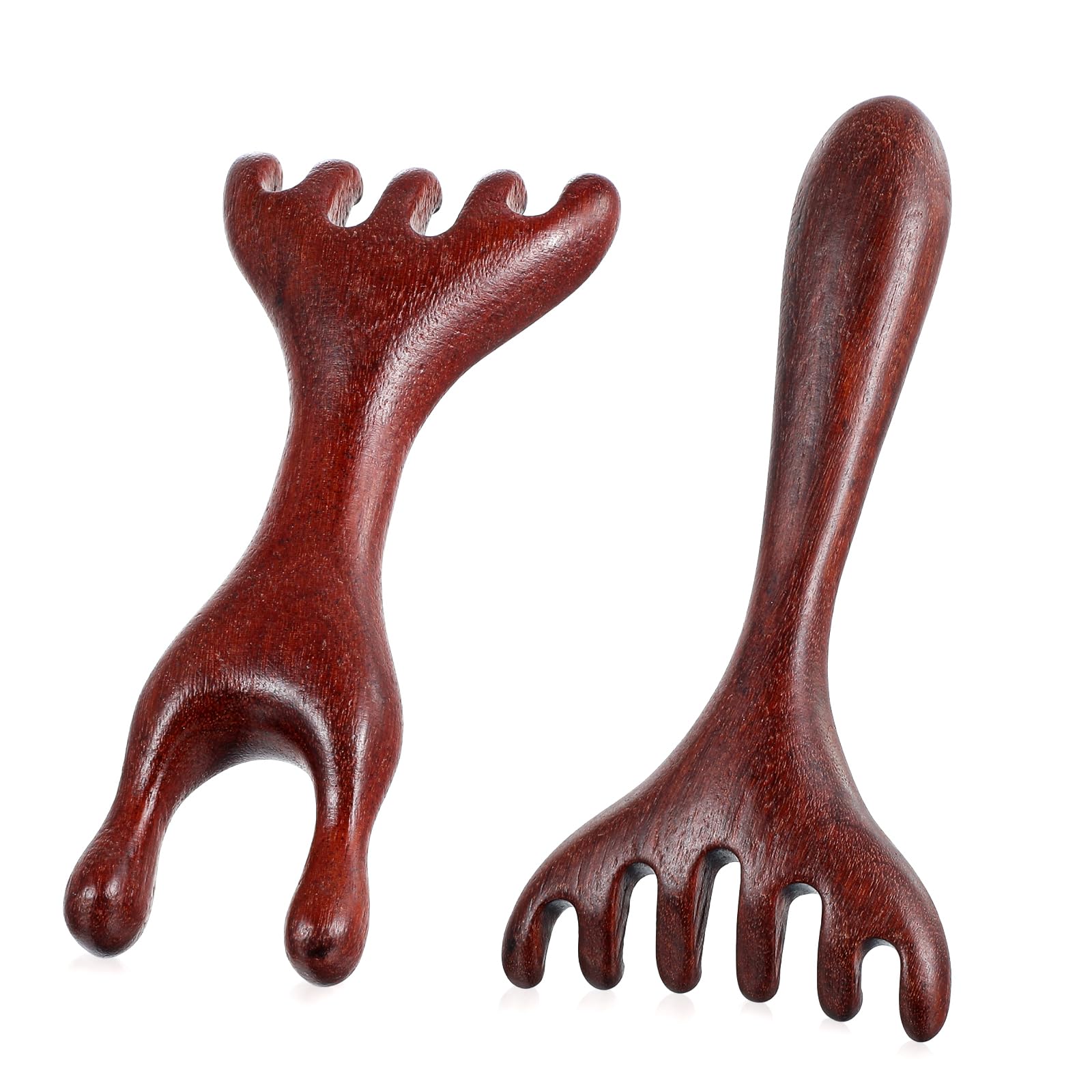 2 PCS Wood Head Massager Scalp Stress Relax Therapy Comb Scratcher Massager Tool for Deep Relaxation and Stress