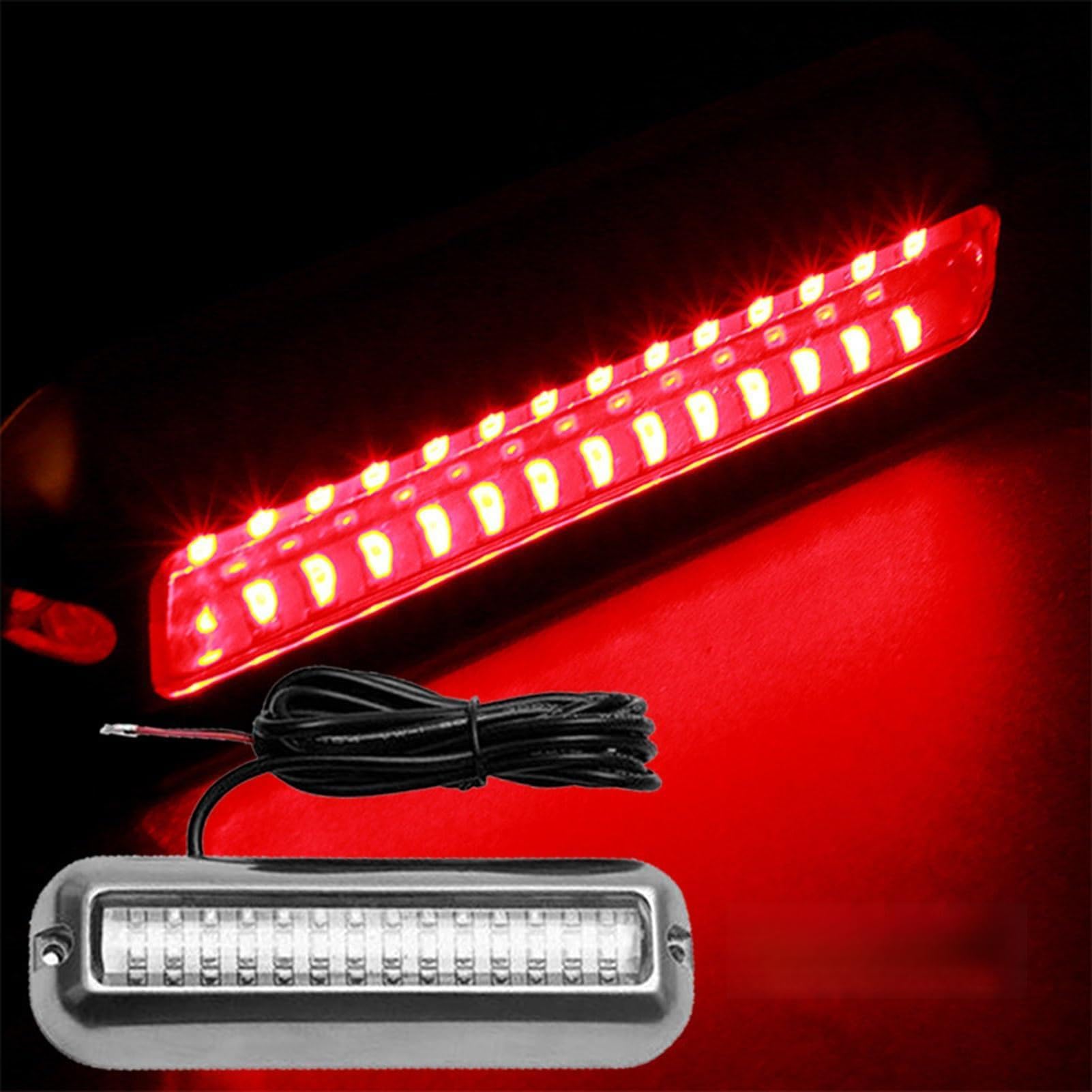HUIOP Luci subacquee a led,Luce LED per Barca, 42 LED Impermeabile Luce Subacquea in Acciaio Inossidabile 316 per Piscina di Pontone di Poppa di Yacht (Luce Rossa)